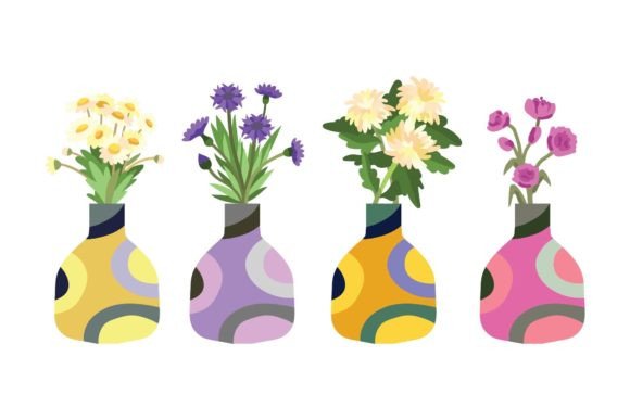 Colorful Flowers Flat: Graphics & Illustrations