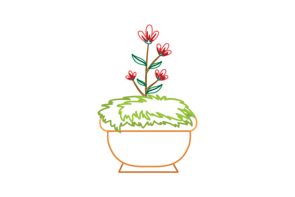 Colorful Line Flowers: A Review for Graphics and Illustrations