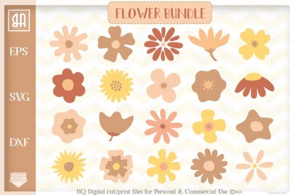 Flower Bundle SVG: Boho Graphics & Illustrations
