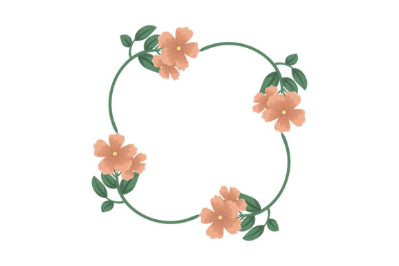 Flowers Frame Design: Graphics & Illustrations for Real Crafts