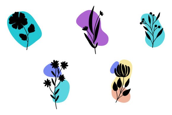 Flowers in Abstract Organic Frame: Graphics and Freebies for Editors