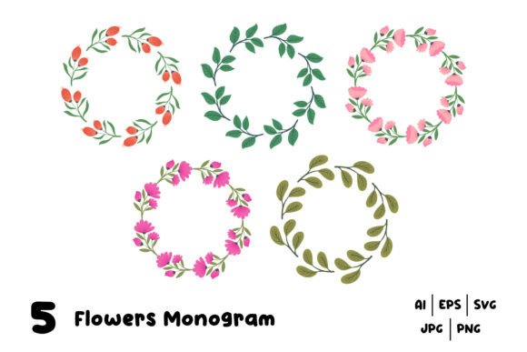 Flowers Monogram: Graphics and Illustrations for Branding