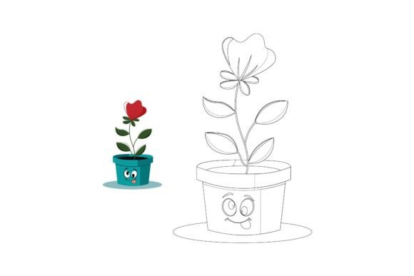 Kawaii Flowers Coloring 18: A Smart Graphics Choice for Illustrations