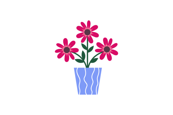 Three Pink Flowers: Graphics & Illustrations