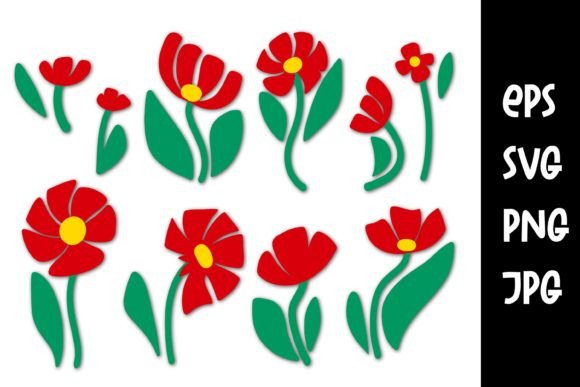 Tulips Flowers Cliparts Bundle: Graphics & Illustrations
